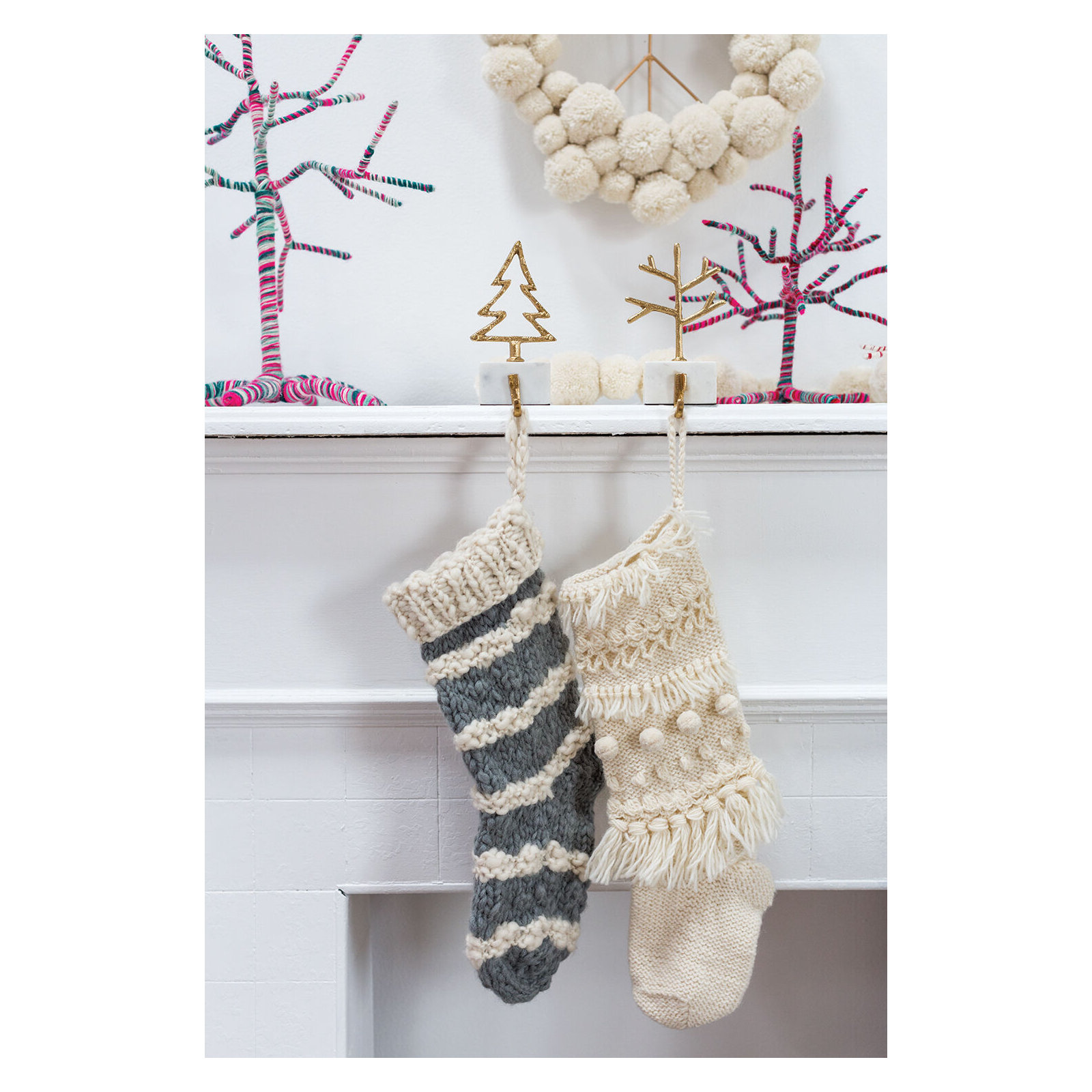 Hand Knit Stocking 6.25"x 20"