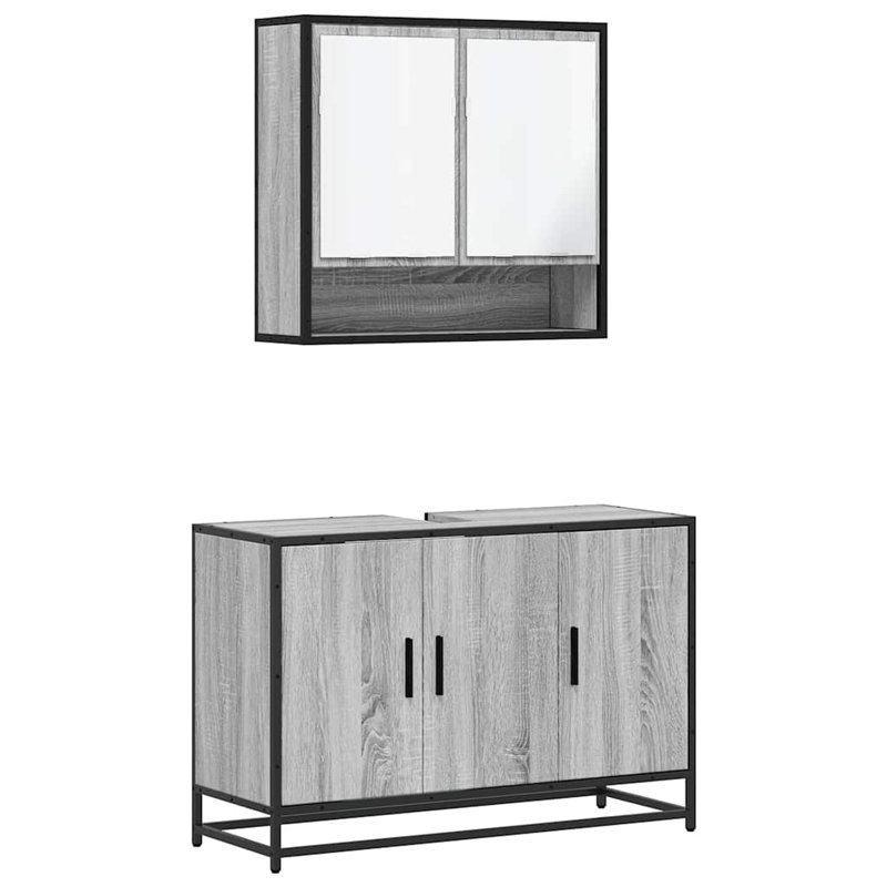 Bathroom Furniture Suite, Grey Sonoma