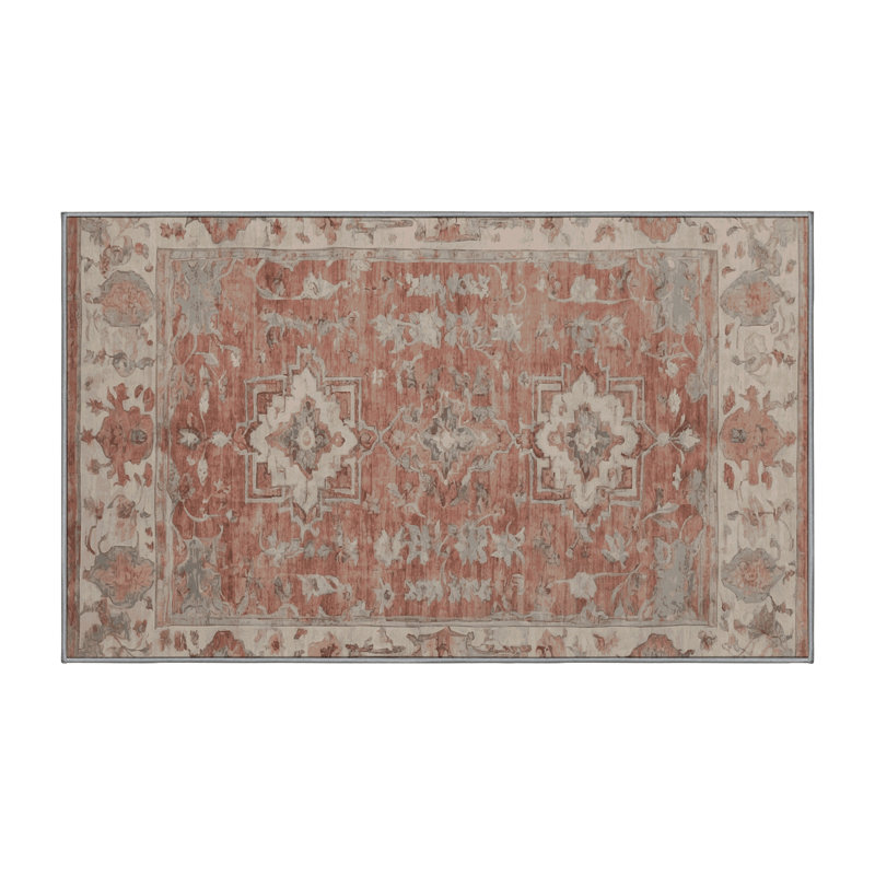 Tapis gris lavable à la machine, Rectangle 7 pi x 9 pi