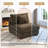 Upholstered Camel Chenille Armless Chair with Pillow Back, Single Chair Module Part For Sectional Sofa-574672836-595439993
