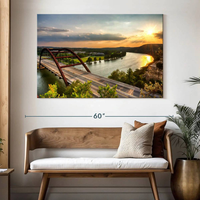 Lilie Pennybacker Bridge Sunset, H 34 po x l 51 po