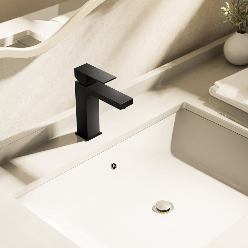 NO Single-Hole Single-handle Bathroom Faucet with Drain Assembly, Matte Black
