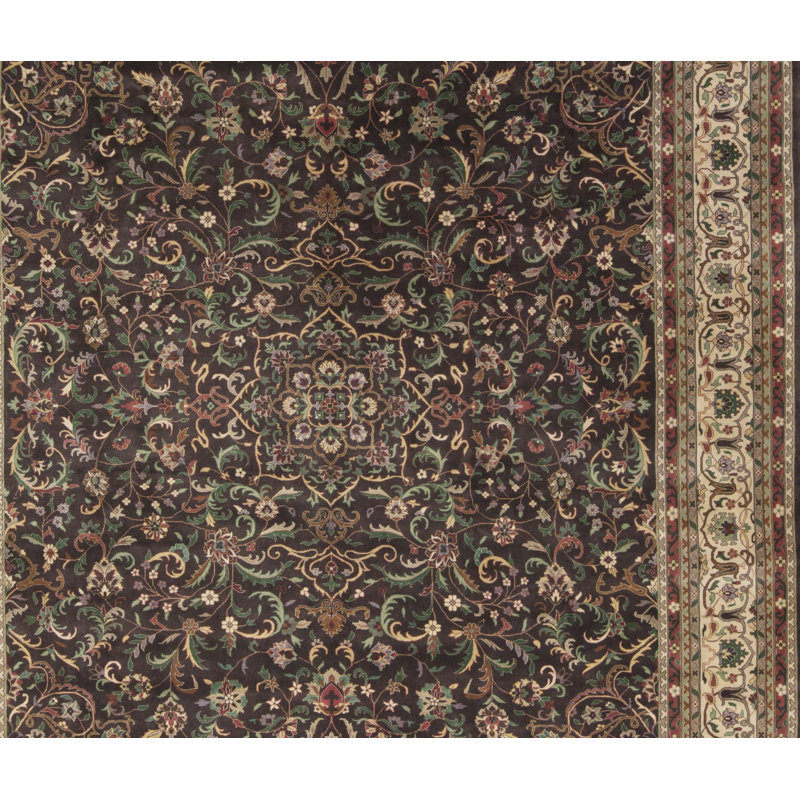 Hand-Knotted High-Quality Brown and Beige Area Rug