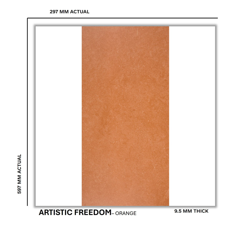 Artistic Freedom 12"X24" Porcelain Stone Look, Orange