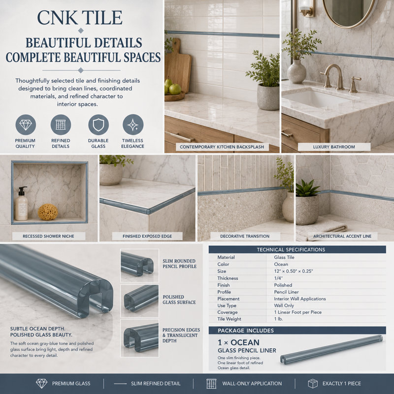 Carreau de dosseret gris océan CNK Tile
