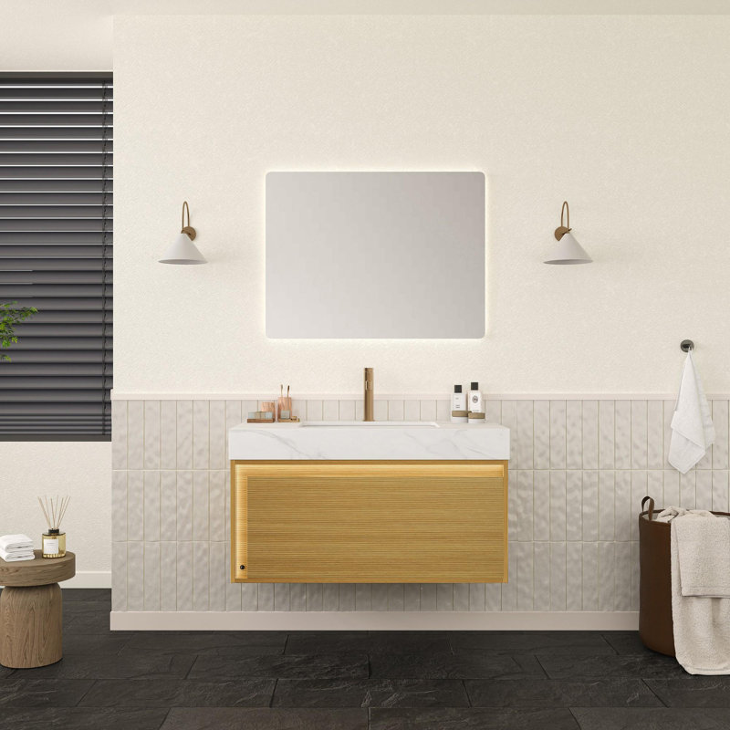 Meuble-lavabo mural simple 36 po avec lavabo
