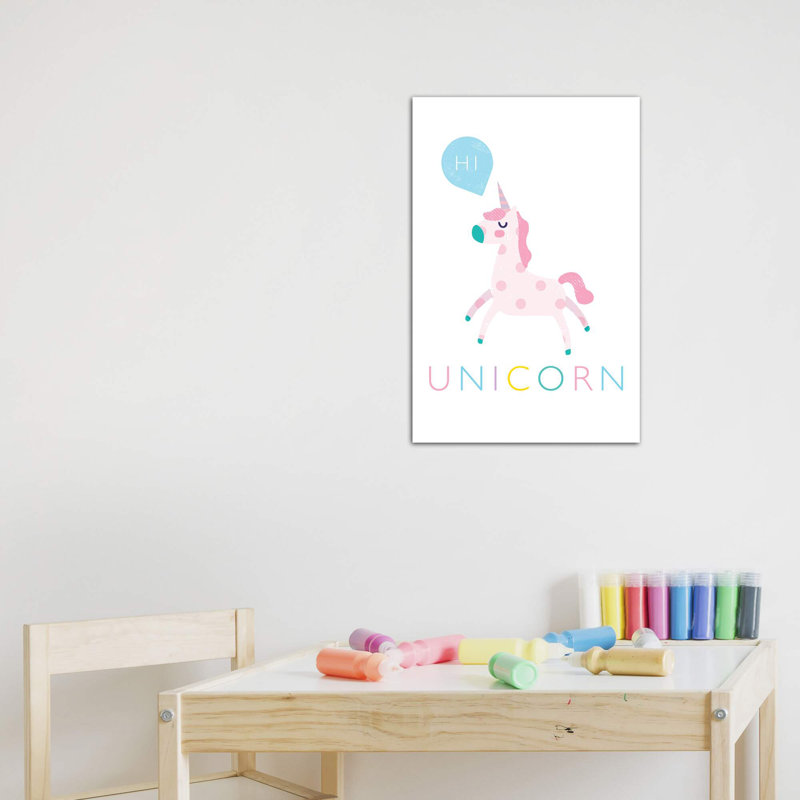 Licorne - imprimé, Toile tendue, Pas de tapis, H 26 po x l 18 po x 1,5 po