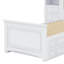 Lit plateforme simple en bois avec armoire verticale intégrée et double ensemble de 4 tiroirs de chaque côté-2119452117