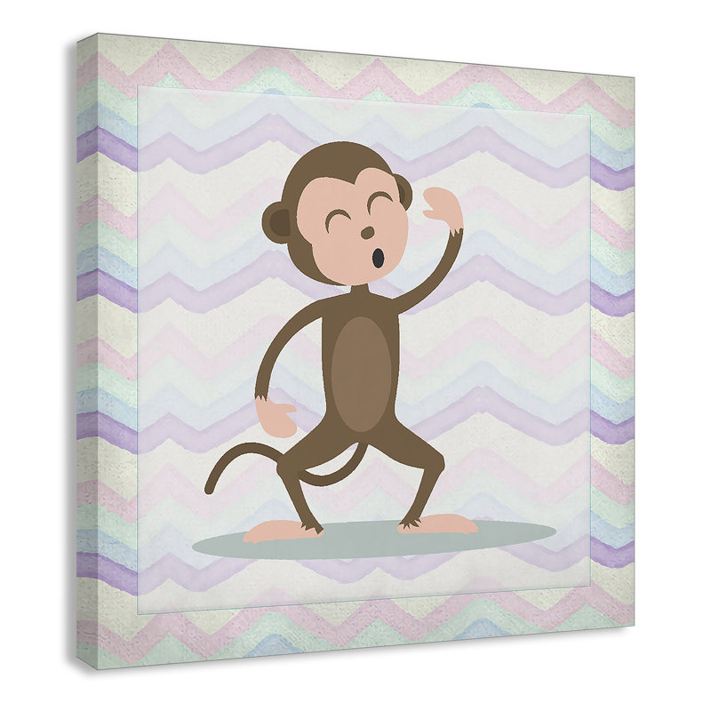 Adhésif décoratif «Pink Monkey Time», Canevas, H 12 po x l 12 po x P 1,5 po