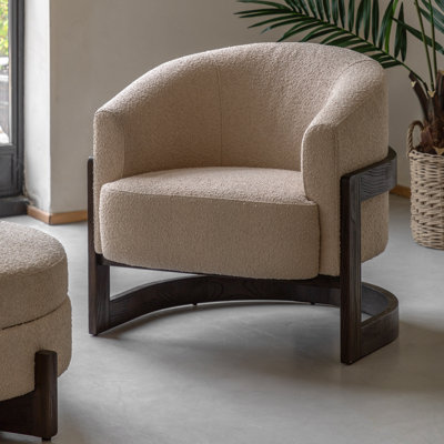 Clarina Curved Textured Upholstered Armchair