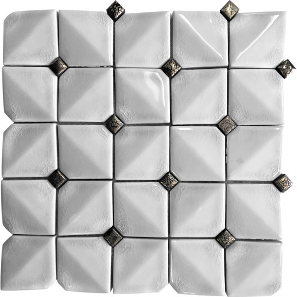 12" X 12" Straight Edge Ceramic Mosaic Sheet Floor Tile