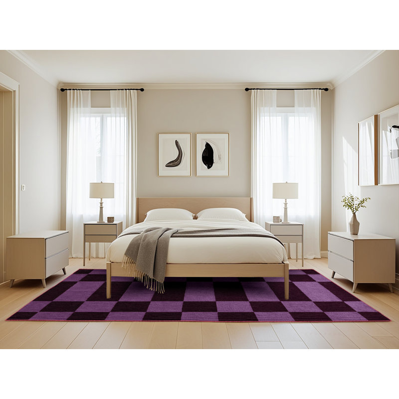 Tapis mauve lavable à la machine, Rectangle 5 pi x 8 pi