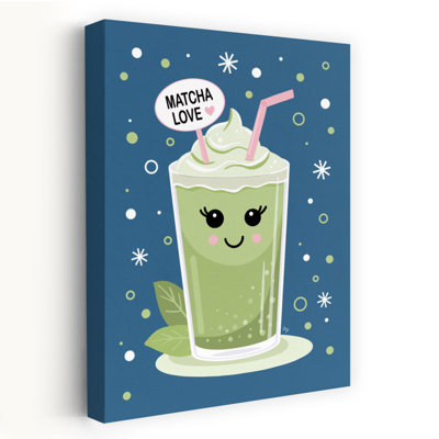 «Happy Matcha Love», impression d'art contemporain fantaisiste, paysage contemporain
