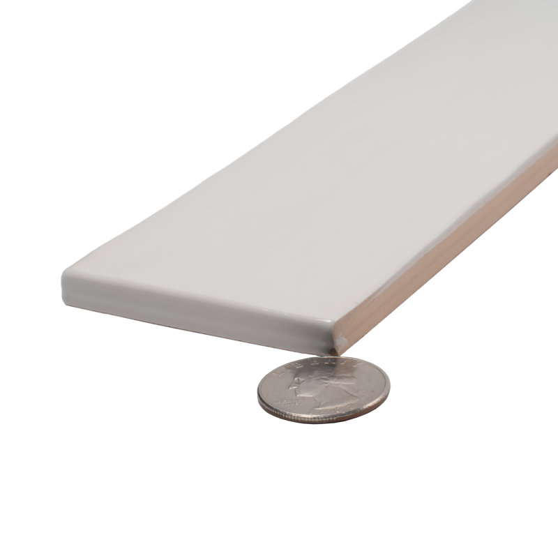 Silken 2.56 in. x 15.75 in. Polished Ceramic Tile, Ivory White