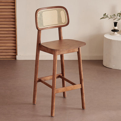 Chaise d'appoint à dossier bas en noyer (ensemble de 6)