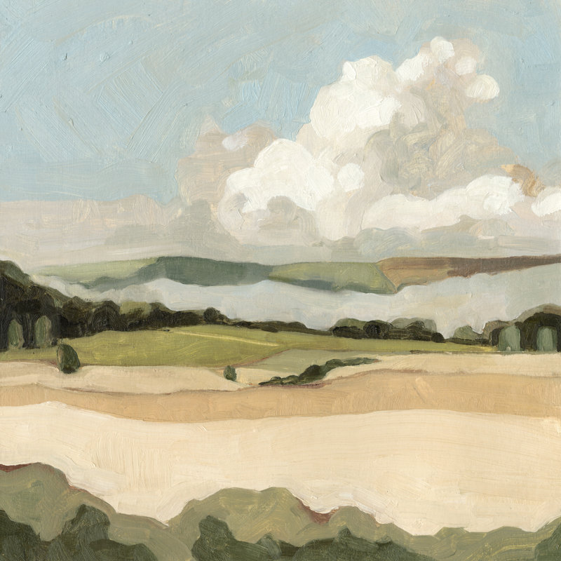 «Cumulus Landscape II» par Emma Scarvey, impression de paysage nuageux, H 36 po x l 36 po, Impression sans cadre, Sans cadre