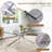 Modern Rectangle Dining Table Set For 8, 78.7" Tempered Glass Top And Stainless Steel Base With Oval PU Leather Dining Chairs-117969330-117969334