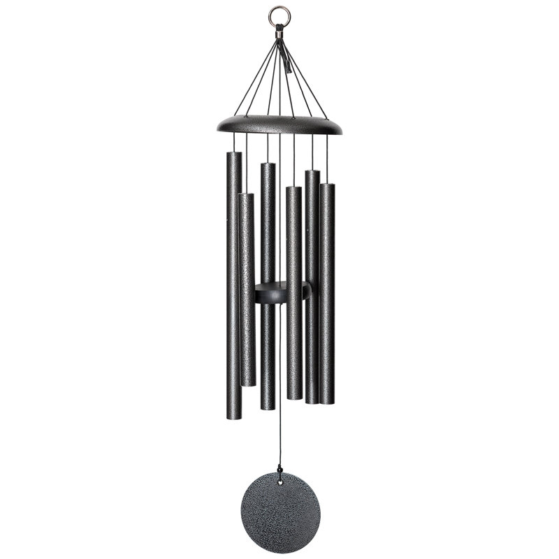 Carillon en métal Corinthian Bells, Veiné argent, H 30 po x l 7 po
