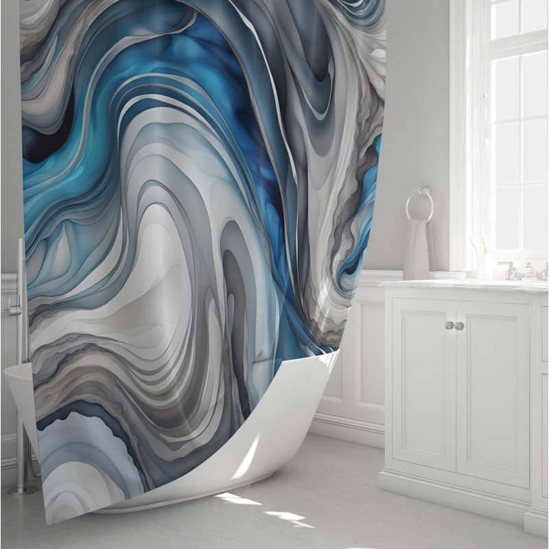 Rideau de douche abstrait Elleen, H 93 po x l 70 po