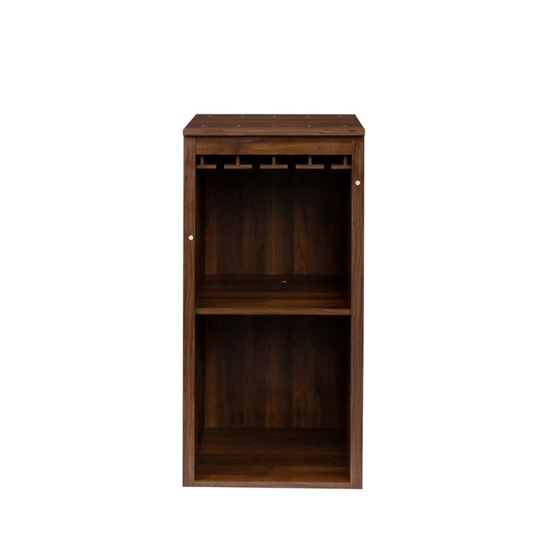 Armoire à vin modulaire avec tablettes de rangement et huche pour salle à manger, Noyer brun