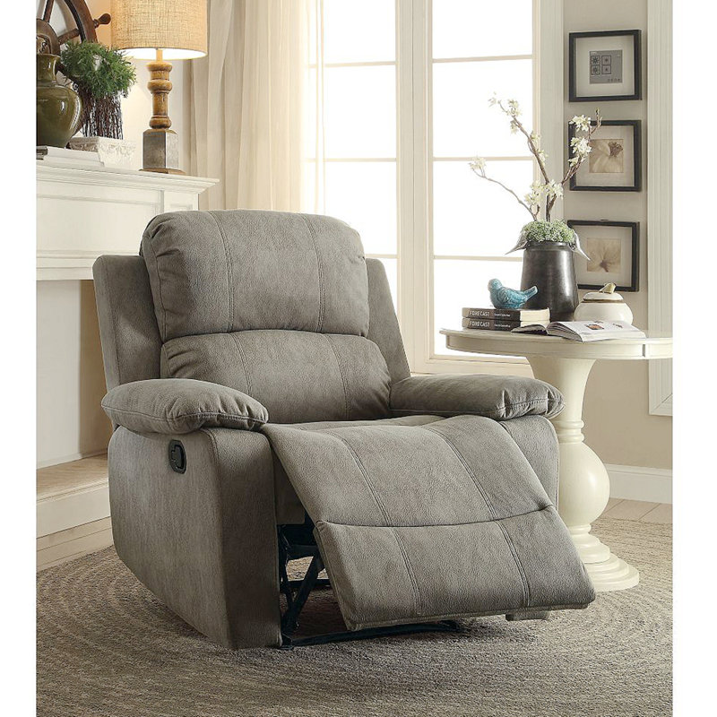 Fauteuil inclinable en microfibre polie, Brun clair