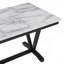 Table de salle à manger de style moderne 6 pièces avec 4 chaises et 1 banc, table avec placages marbrés et pieds en V