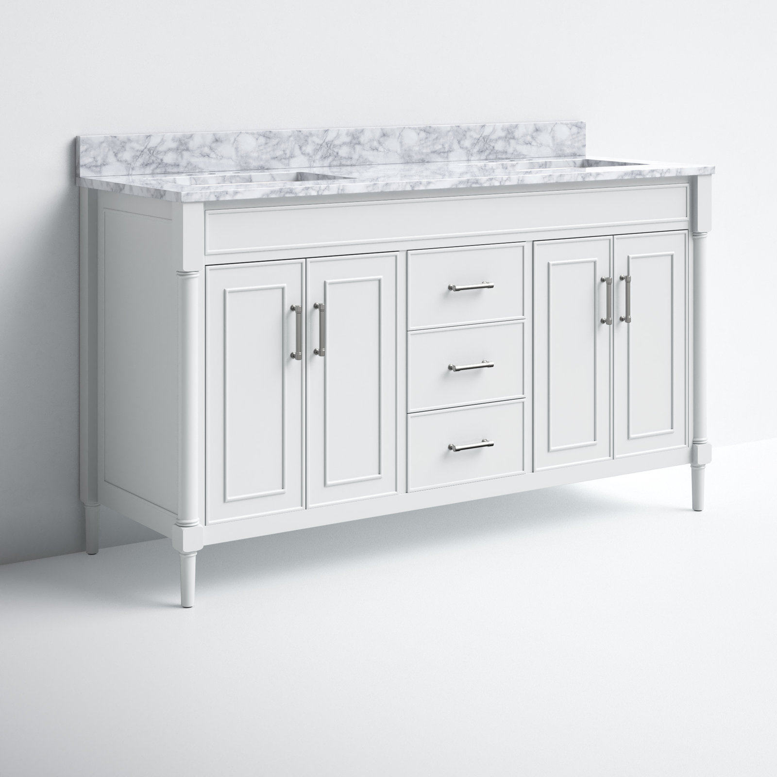 Addison 61'' Double Bathroom Vanity, White
