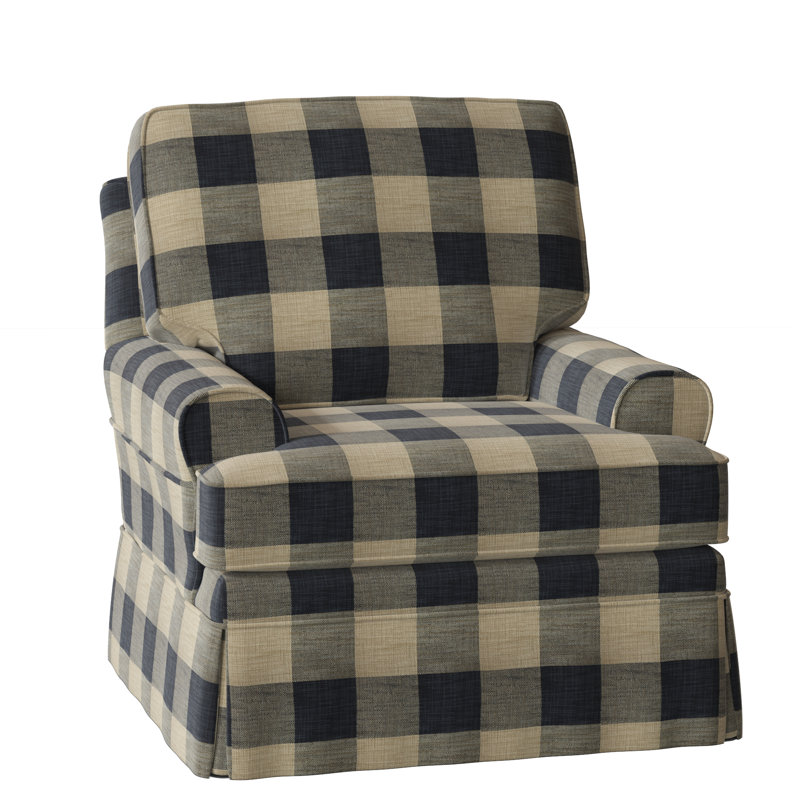 Belmont Armchair, Blue Buffalo Check; 0120-61
