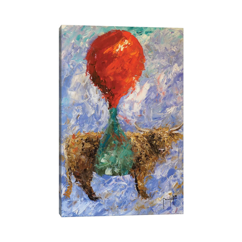 Steer With Balloon by Joseph Marshal Foster - Wrapped Canvas Gallery-Wrapped Canvas Giclée
