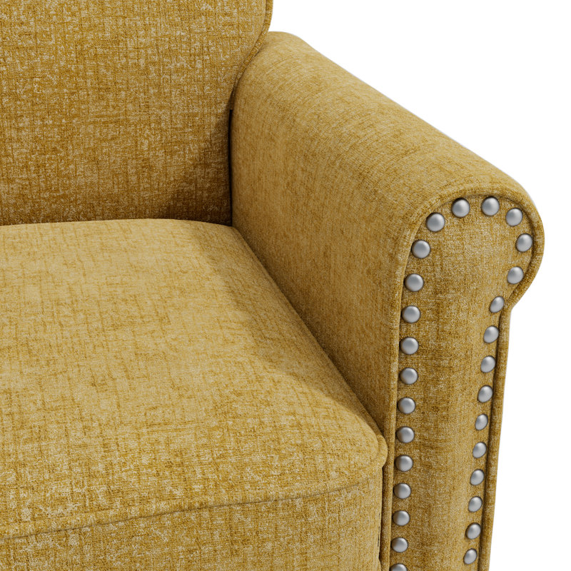 Kyhl Upholstered Armchair, Yellow Gold Chenille