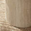 Delshawn Pebble Shaped Pillar Legged Travertine Stone Veneer Oval Coffee Table - Scandi Style