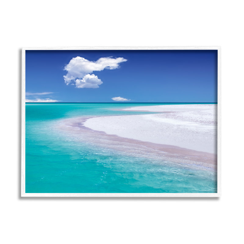 Photographie de plage tropicale Au-547-Giclee, H 11 po x l 14 po x P 1,5 po, Giclée encadrée blanc bord de mer