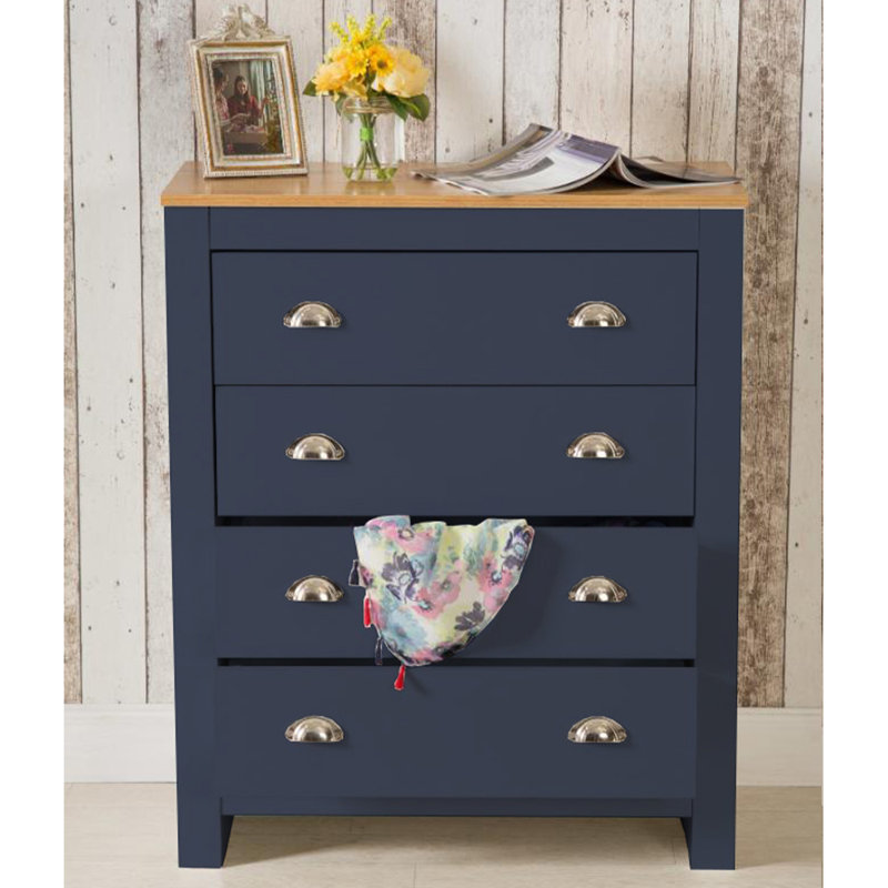 Amarelis 79cm W Chest of Drawers, Blue