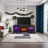 66'' LED TV Stand for TVs up to 75'', Media Console with LED Lights and Electric Fireplace-268799405