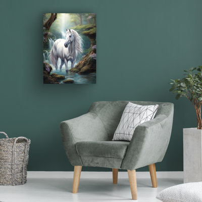 Fée cheval blanc sur toile