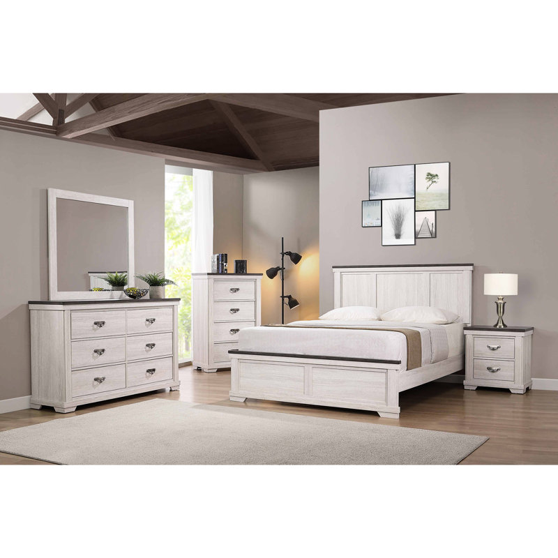 Lit simple antique brun et blanc avec un design rustique et un support solide en ajout de chambre à coucher brune et élégante