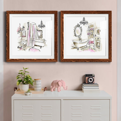 «Pink Opulence I», ensemble de 2 cadres photo