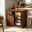 Meuble-bar à café de 100 cm avec compartiment réfrigérateur, rangement pour bouteilles de vin et station de recharge-1753595604