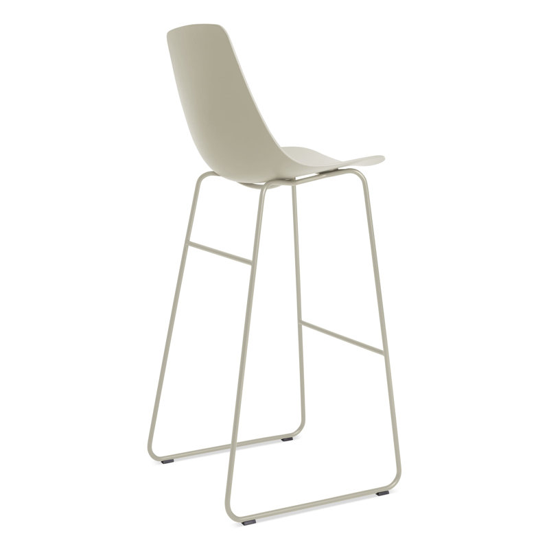 Clean Cut Stool with Metal Frame, Bar Stool (31” Seat Height), Putty