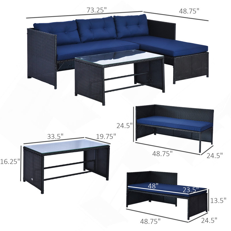 Ensemble de canapé d'extérieur Loveseat