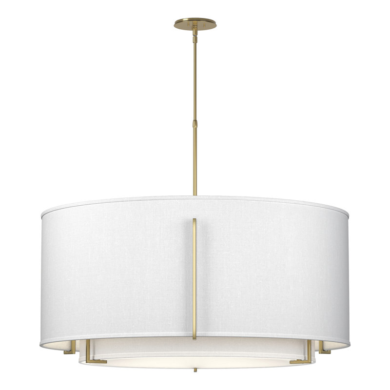 Lustre tambour Exos, Laiton moderne, Anna ton naturel, H 57,4 po x l 43,2 po x P 43,2 po