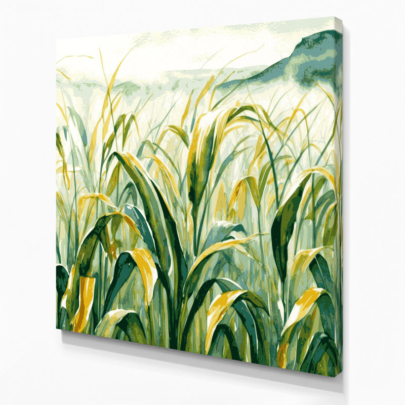 Hawaiian Sugar Cane Beige Canvas Wall Art, 32" H x 32" W