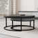 Carbon Steel Nesting Coffee Tables Set - Round Extendable Design with Durable Panel for Living Rooms