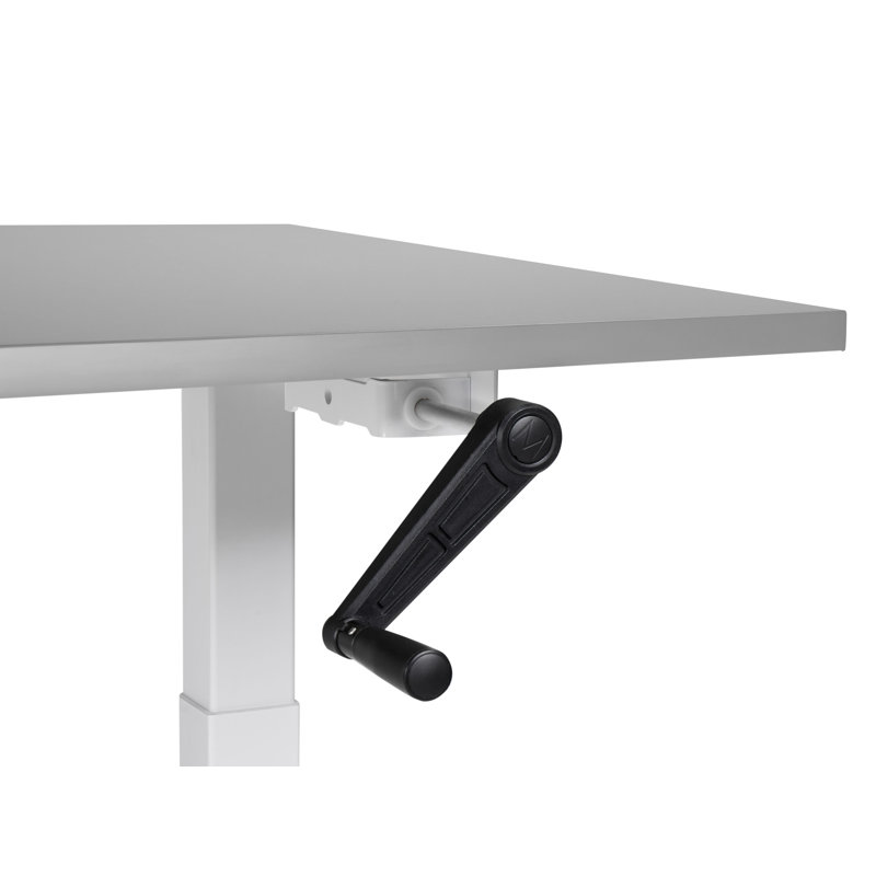 Nateasha Adjustable Metal Base Standing Desk, 119cm H x 120cm W x 72cm D, White, Grey