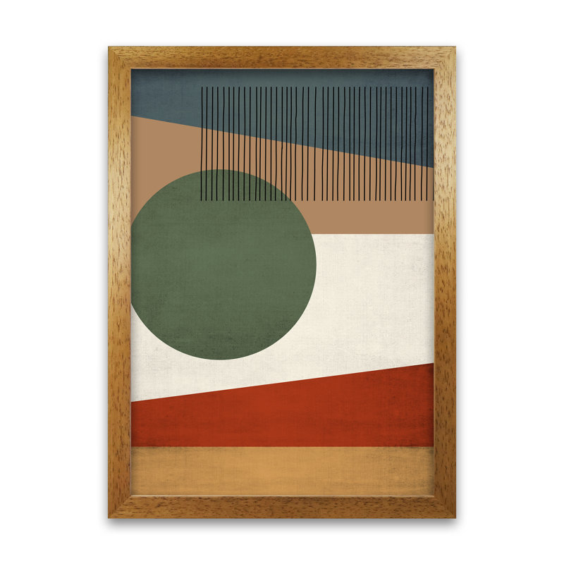 Abstract Earth Tone A - Print, Oak Frame, 42cm H x 30cm W x 3cm D