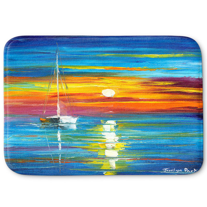 Tapis pour salle de bain à mousse mémoire perdue en mer, l 24 po x L 17 po x H 1 po