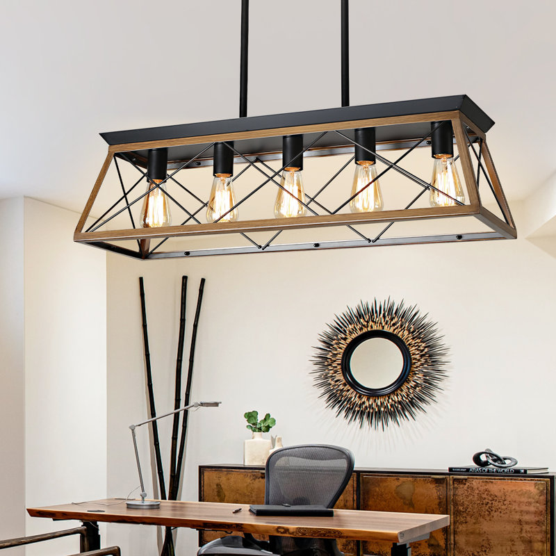 Lustre rustique 5 lumières Modern Modern, Bronze