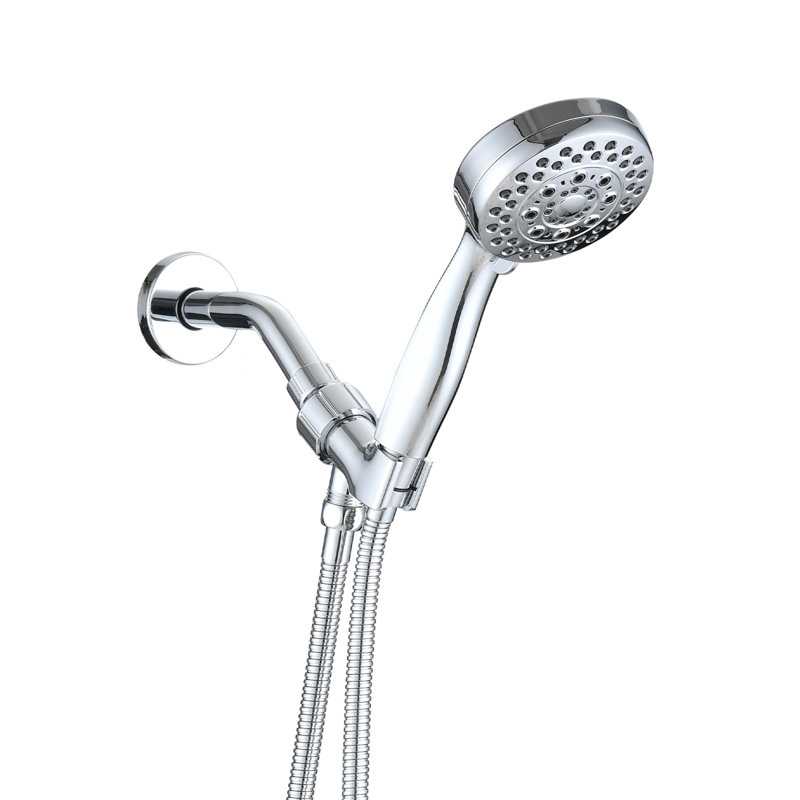 5 Mode Adjustable Settings Handheld Shower Head With Hose High Pressure Shower Heads, Chrome