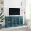Meuble télé 63 po, buffet, armoire de rangement, bleu sarcelle, buffet 63 po