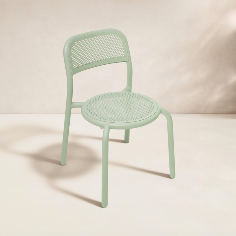 Toní Stacking Patio Dining Side Chair, Mist Green